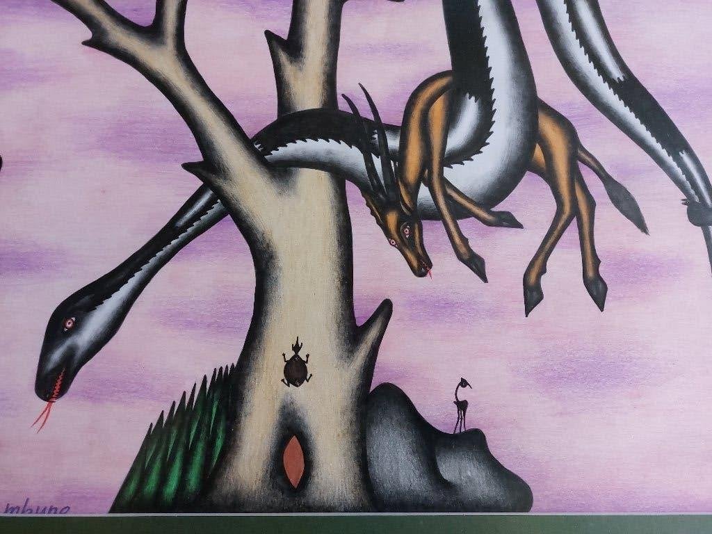 Tekening Kivuthi Mbuno uit Kenia, Antiek en Kunst, Ophalen of Verzenden