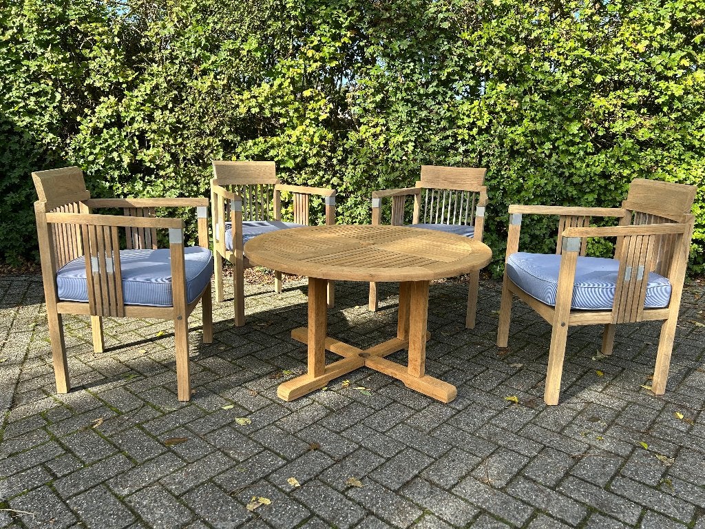 Leuke teakhouten tuinset / loungeset - Allure, Ophalen, 4 zitplaatsen, Gebruikt, Allure