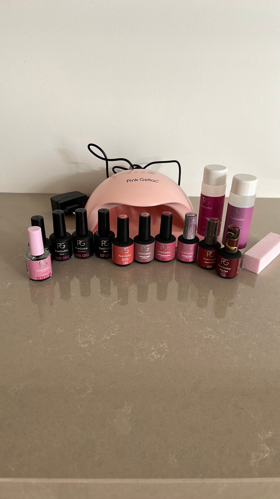 Pink Gellac zeer complete set, Ophalen of Verzenden, Zo goed als nieuw, Handen en Nagels