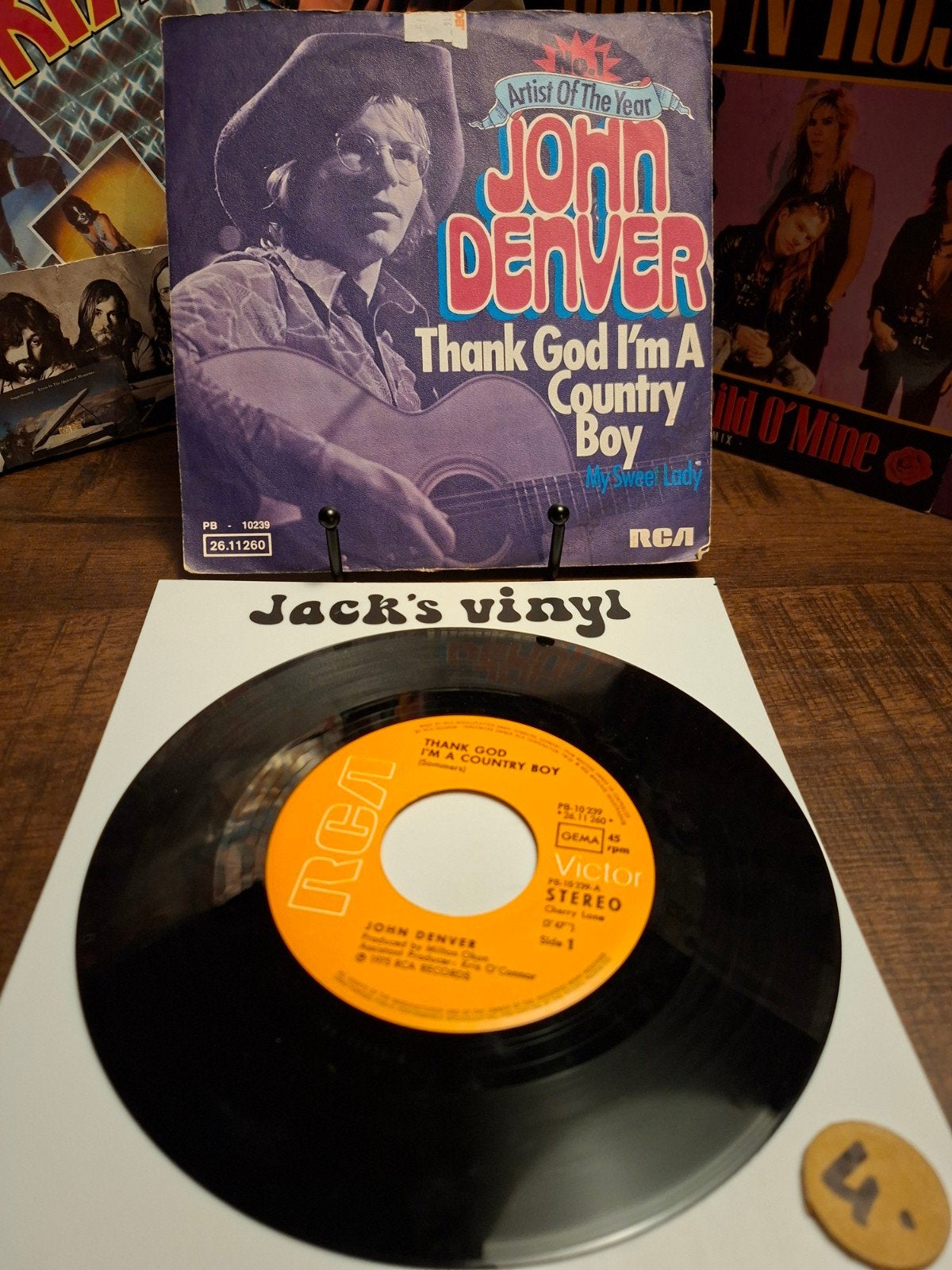 John Denver - Thank God I'm a Country Boy 1975/4, Cd's en Dvd's, Gebruikt, 7 inch, Ophalen of Verzenden, Beschermende buitenhoes