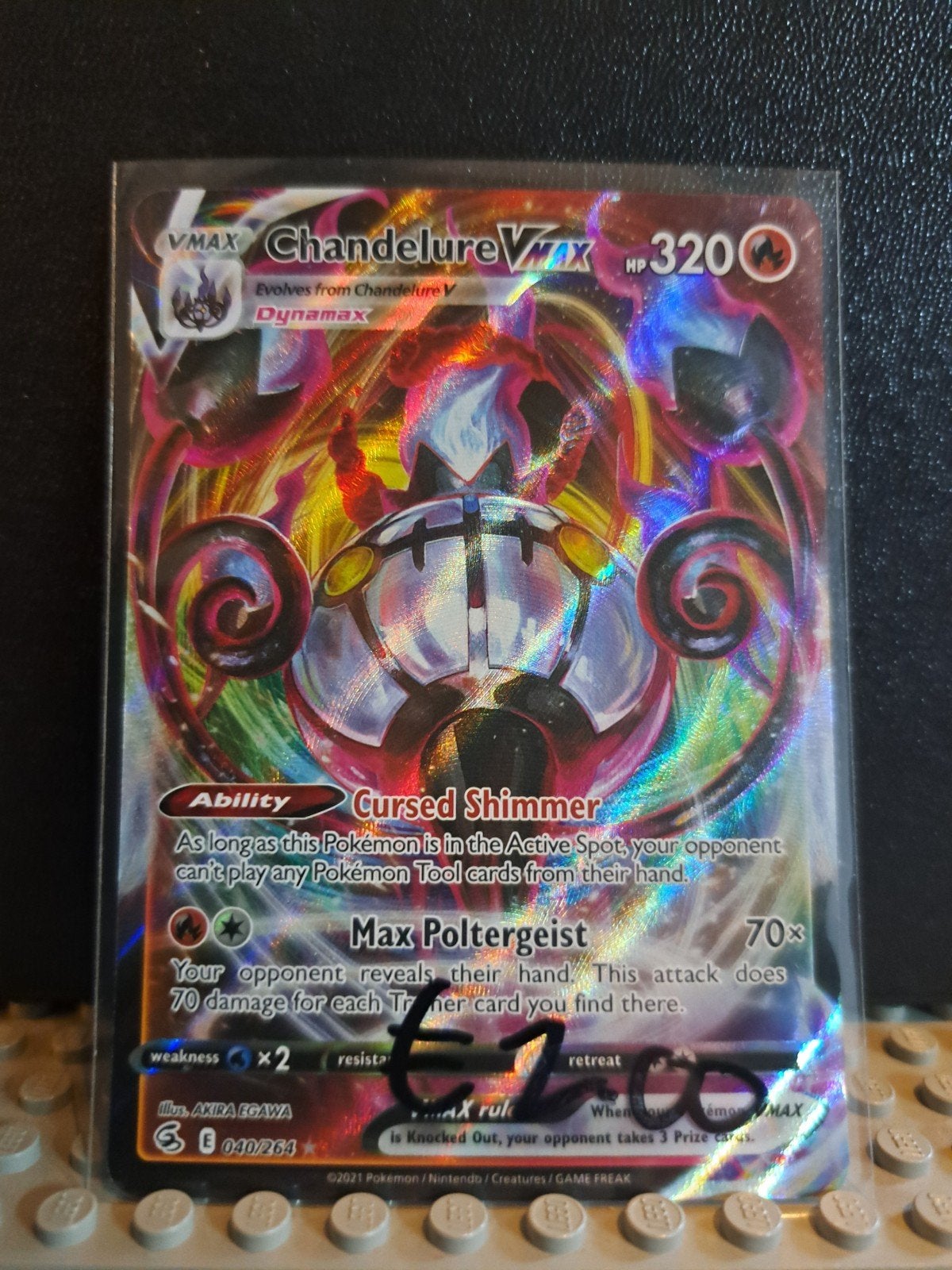 Pokémon TCG Chandelure VMAX 040/264 Fusion Strike, Ophalen, Zo goed als nieuw, Losse kaart