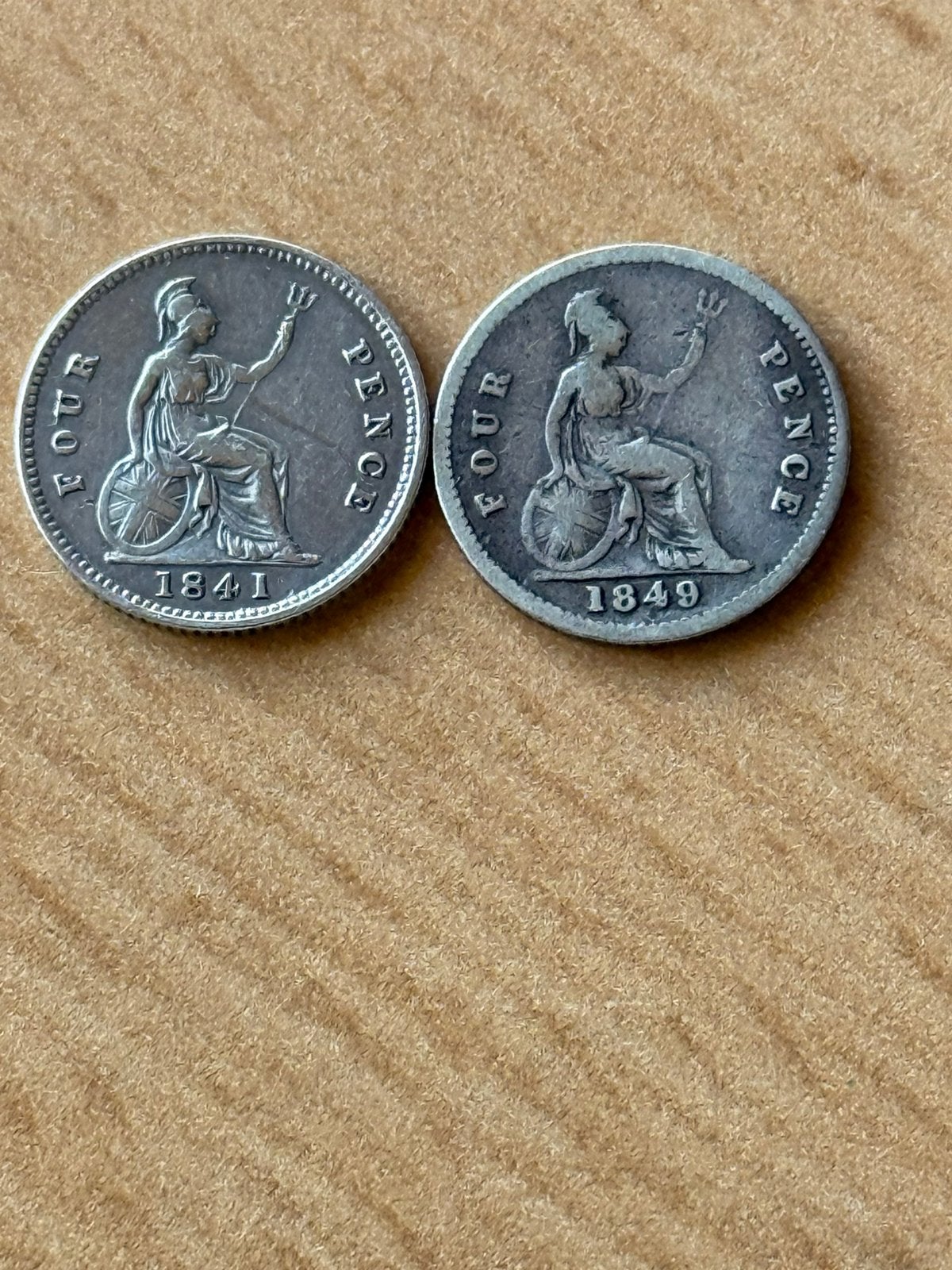 4 Pence 1841 -49, Ophalen of Verzenden, Overige landen, Setje, Zilver