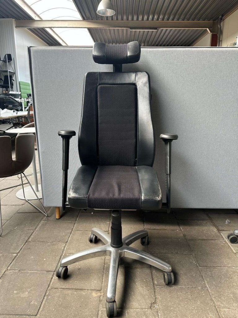 5x BMA Axia Focus Stof/Leer 24/7 Bureaustoel, Niet ingevuld, Gebruikt, Zwart, Niet ingevuld