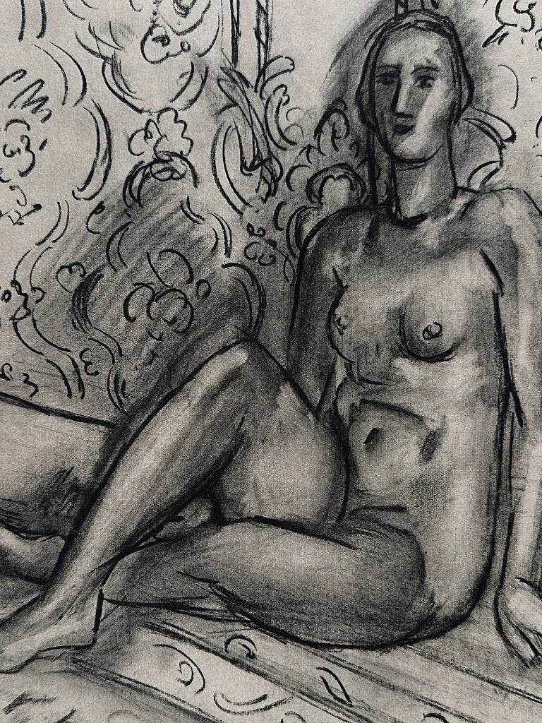 Originele heliogravure - zittend naakt - Henri Matisse, Verzenden, Gravure, 50 cm, 40 cm