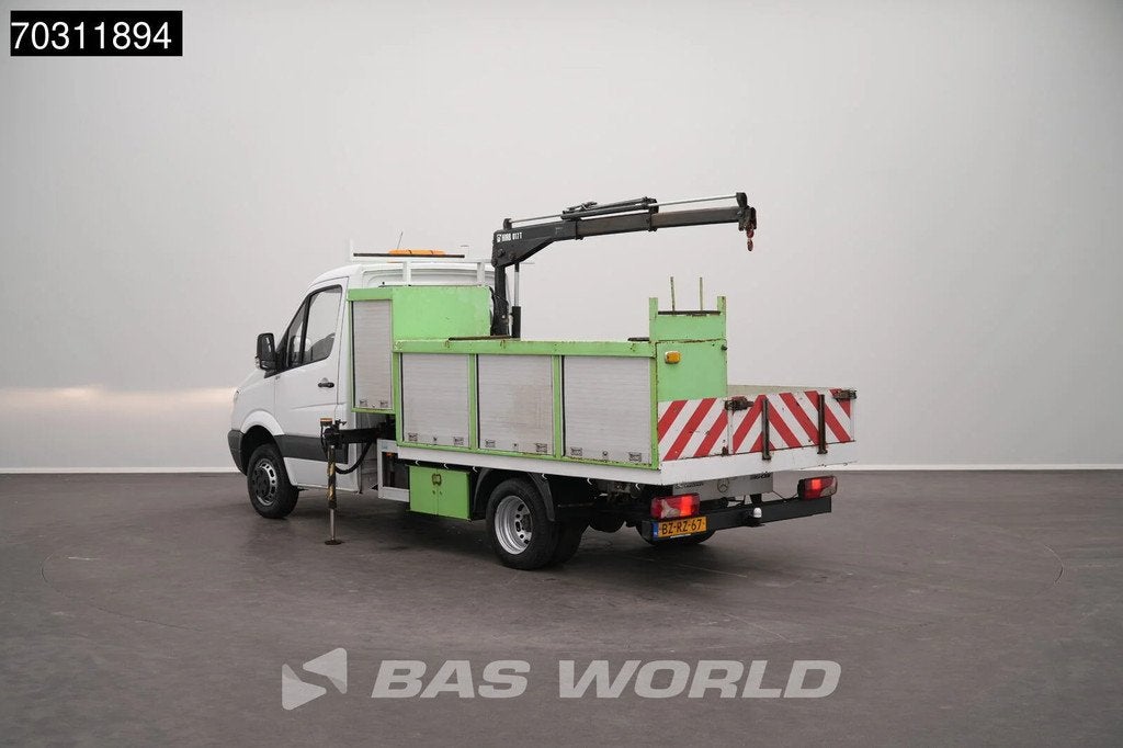 Mercedes Sprinter 510 CDI Kraanwagen Dubbellucht HIAB 071T-2, Auto's, Bestelauto's, 3390 kg, Euro 5, Stof, Gebruikt