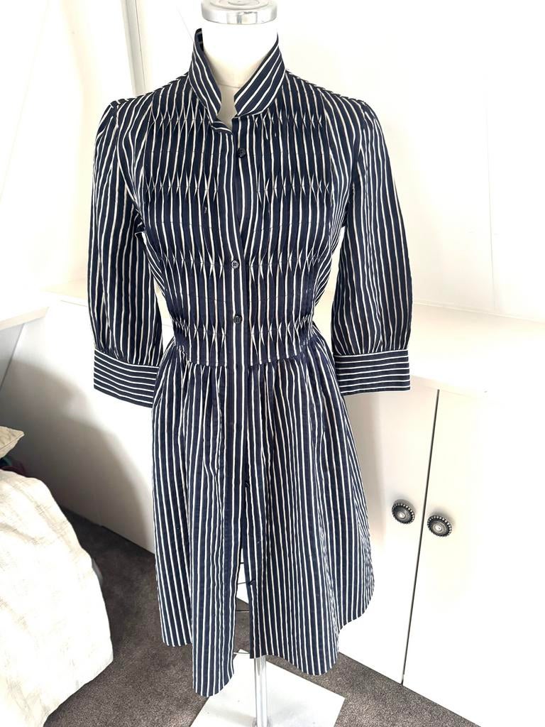 ARMANI beeldige blauw witte streepjurk nieuw mt 40/42 CHCS, Kleding | Dames, Blauw, Nieuw, Ophalen of Verzenden, Onder de knie