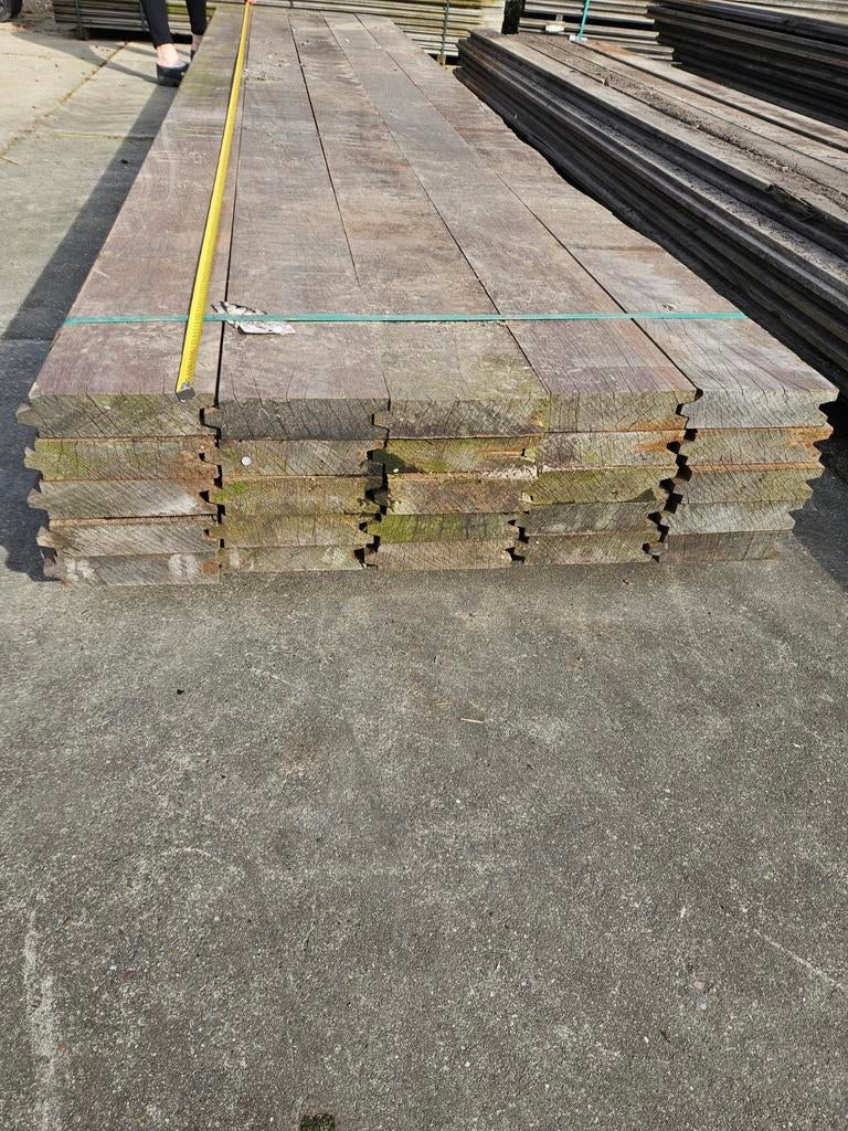 Hardhouten Damwandplanken 50mm - 20,95 m2, Doe-het-zelf en Verbouw, Ophalen, Nieuw, Plank, Overige houtsoorten