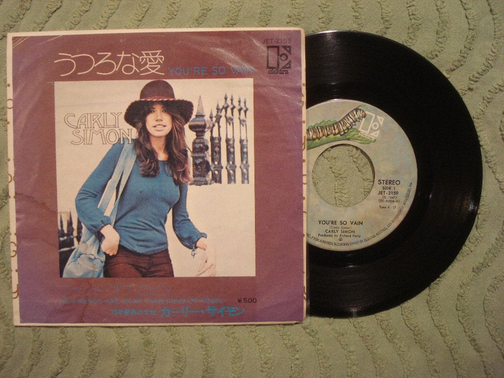 Carly Simon 7" Vinyl Single: ‘You’re so vain’ (Japan), Ophalen of Verzenden, Gebruikt, Pop