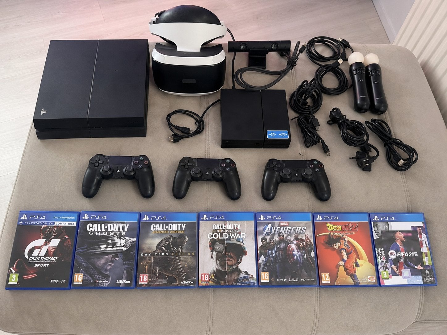 PlayStation 4 + PlayStation VR Complete Set | 3 Controllers, Spelcomputers en Games, Ophalen, Gebruikt, Vanaf 18 jaar, Overige genres