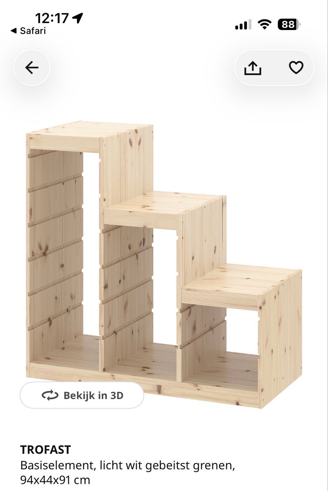 IKEA TROFAST Basiselement met 6 zwarte bakken, Ophalen, Kast, Zo goed als nieuw, 75 tot 100 cm