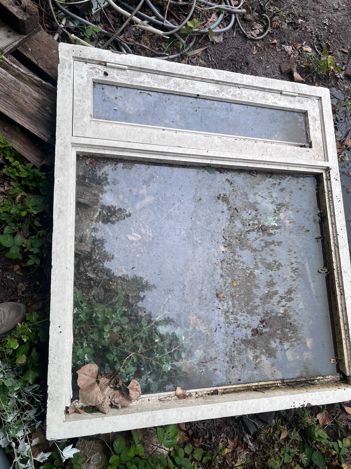 Complete kozijnen met raam en klapraam, Deurkozijn, Zo goed als nieuw, Hout, Ophalen