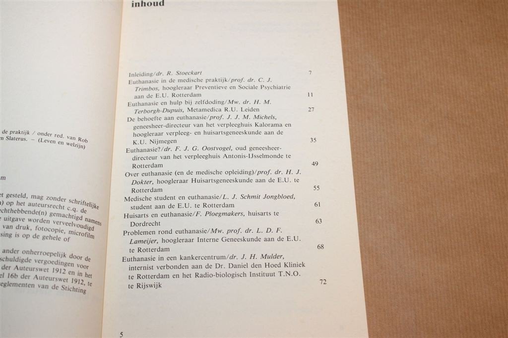 Euthanasie en Hulp bij Zelfdoding in de Praktijk 1984, Ophalen of Verzenden, Gelezen