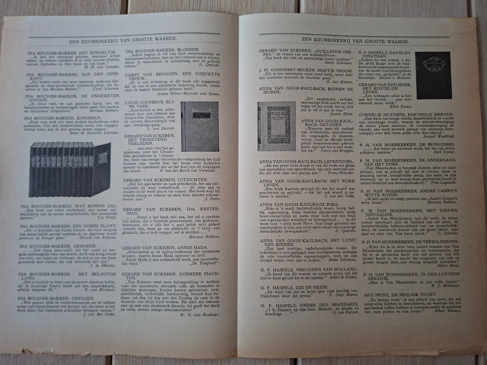 Reclamefolder literatuur boeken 1920 Amsterdam, Verzenden