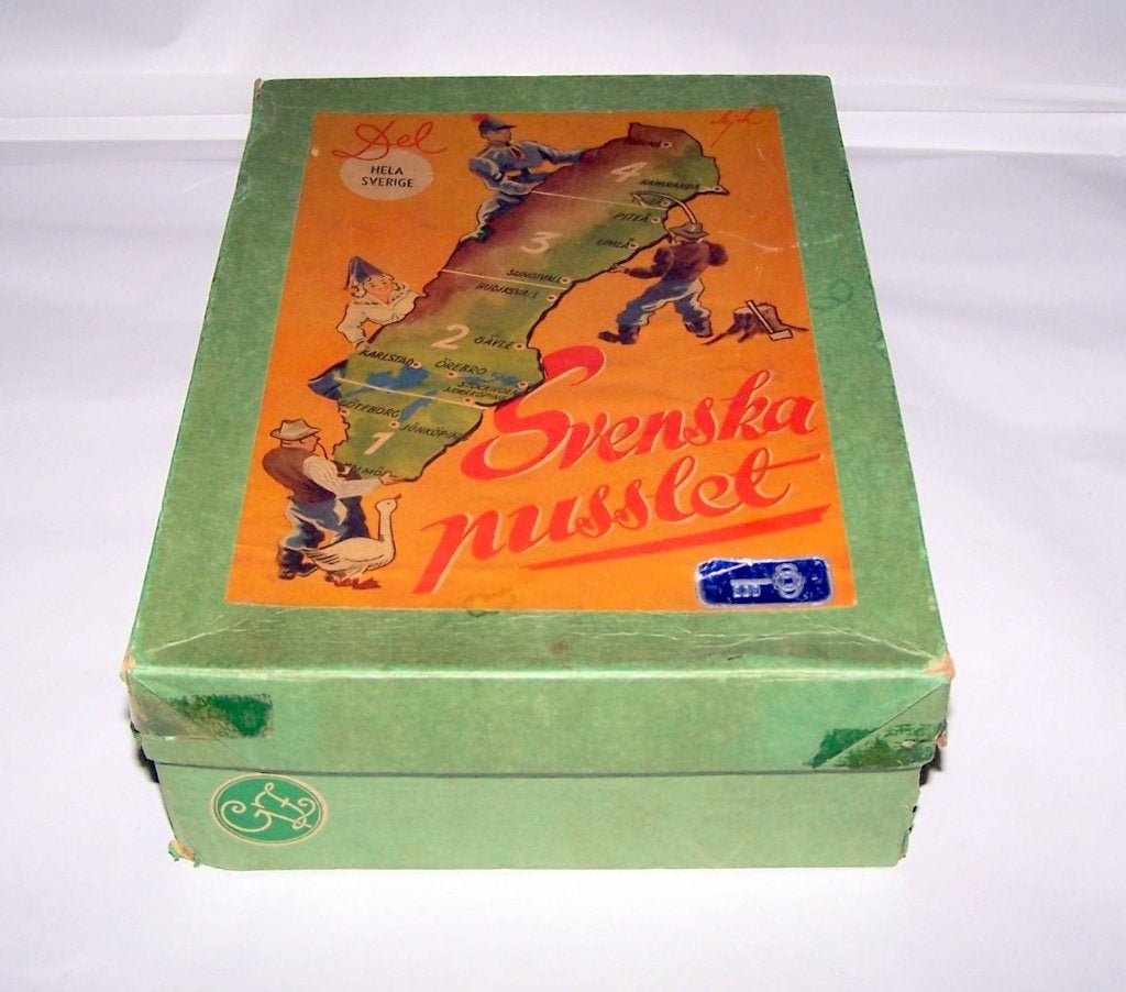 Antieke houten Svenska pusslet (Zweden puzzel). Ovp/izgs., Ophalen of Verzenden