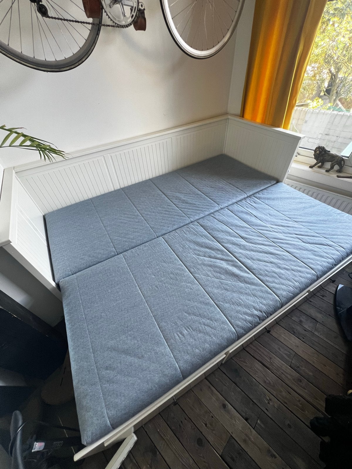 IKEA Hemnes Bedbank met 3 lades en 2 zgan matrassen, Ophalen, Wit, Tweepersoons, 80 cm
