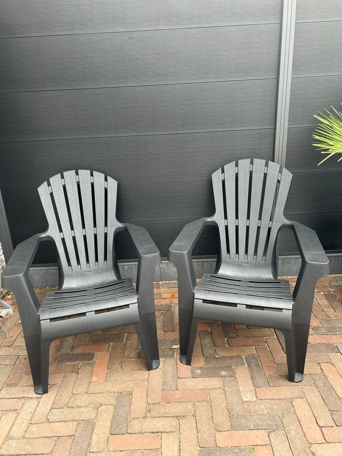 Antraciet grijze stapelbare lage tuinstoel strandstoel, Ophalen, Nieuw, Kunststof, Stapelbaar