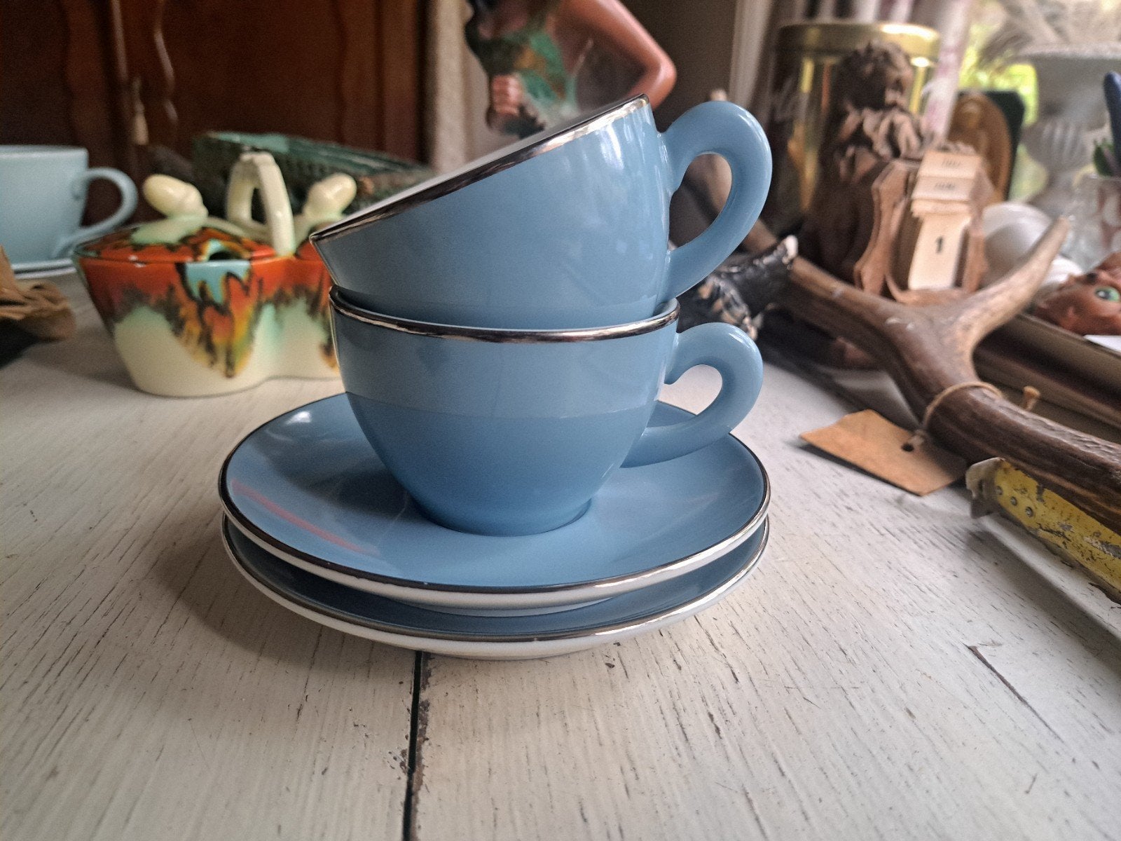 Nieuw * 2 kop schotel Douwe Egberts Mitterteich Bavaria, Nieuw, Ophalen of Verzenden, Overige stijlen, Kop(pen) en/of Schotel(s)