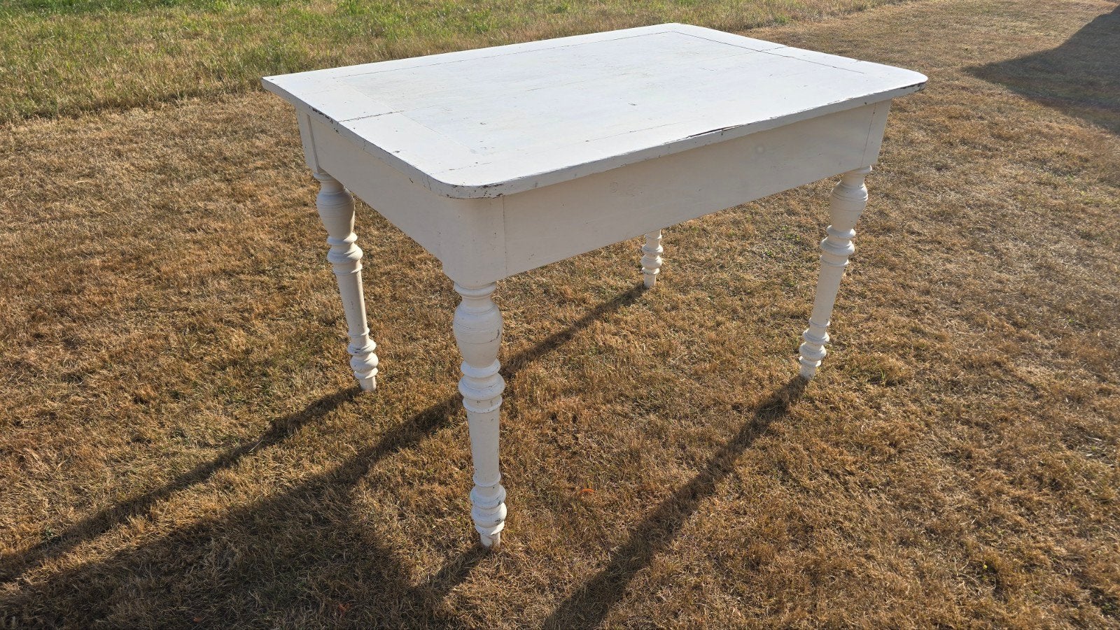 Oude brocante boerentafel wit 115x79 cm – houten keukentafel, Ophalen of Verzenden, Gebruikt, Rechthoekig, 50 tot 100 cm