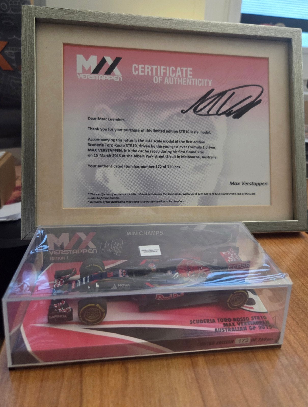 Max Verstappen Edition 1 STR10 Australia GP 2015!, Hobby en Vrije tijd, Modelauto's | 1:43, Ophalen of Verzenden, Nieuw, Auto
