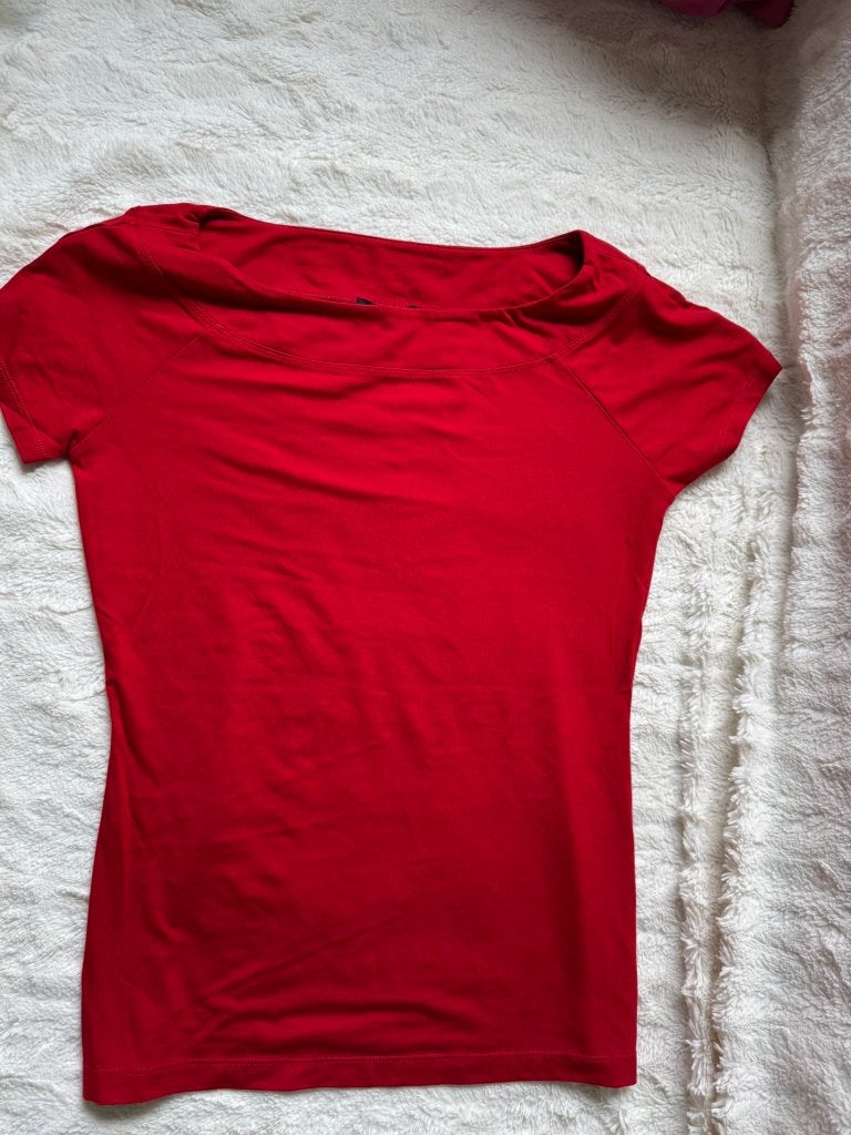 Rood T-shirt met korte mouwen - Claudia Sträter, Kleding | Dames, T-shirts, Ophalen of Verzenden, Zo goed als nieuw, Korte mouw