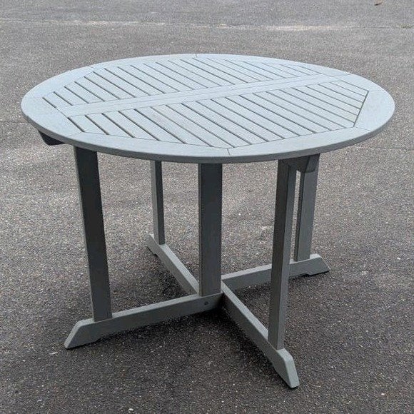 Ikea Bondholmen ronde tuintafel - Grijs - Gebruikt, Ophalen