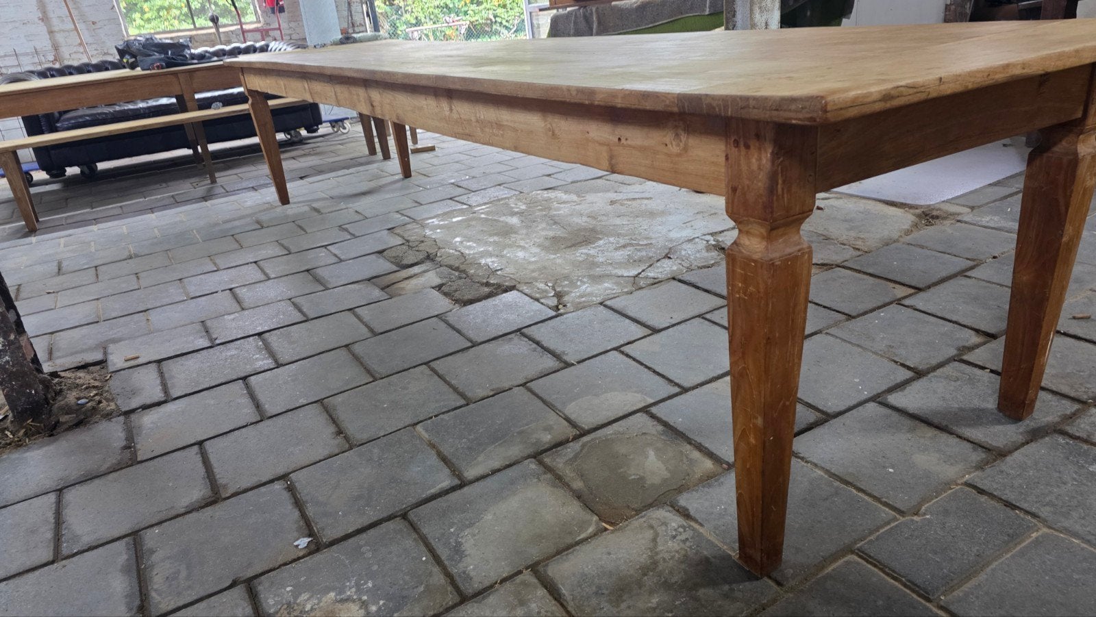 12-14 persoons boeren tafel 4 meter lang met 3 laden, Huis en Inrichting, Gebruikt, 200 cm of meer, Rechthoekig, 50 tot 100 cm