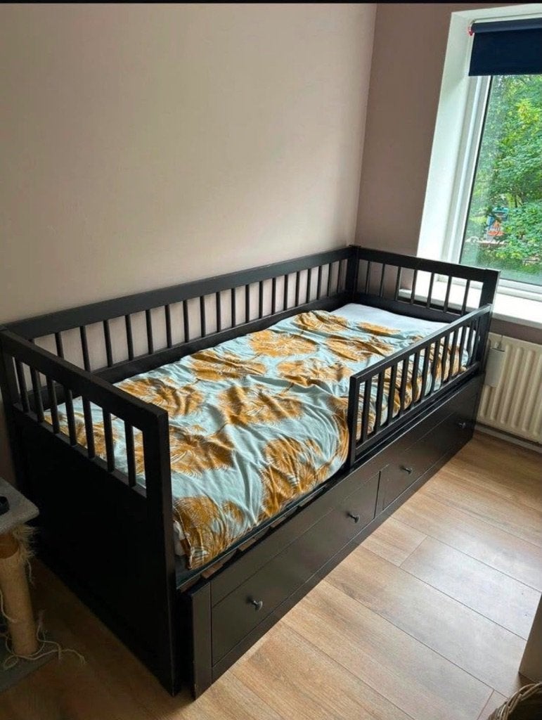 Bed, Ophalen, Gebruikt, Eenpersoons, Hout