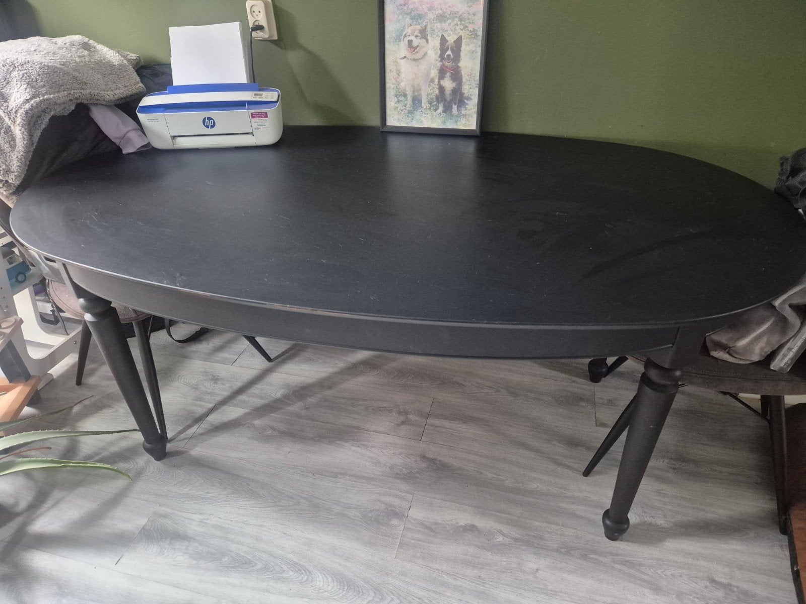 Zwarte eettafel met lichte beschadigingen, Huis en Inrichting, Ophalen, Gebruikt, 100 tot 150 cm, 150 tot 200 cm