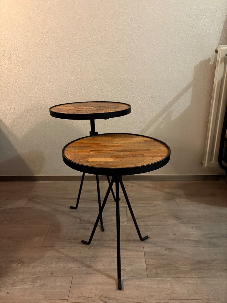 Bijzettafels, Minder dan 55 cm, Gebruikt, Rond, Industrieel