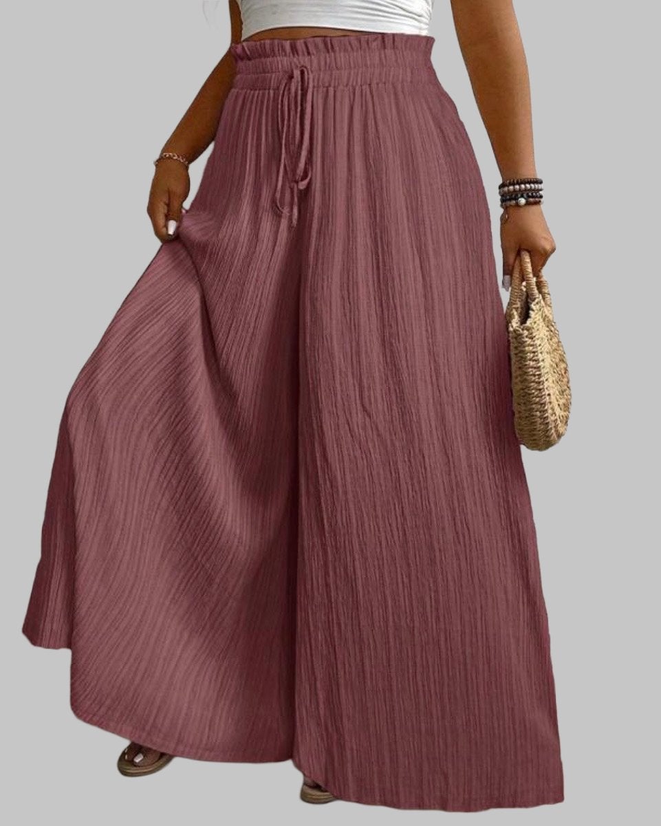 Wijde broek met trekkoord Mauve (44-54), Verzenden, Nieuw, Paars, Broek of Spijkerbroek
