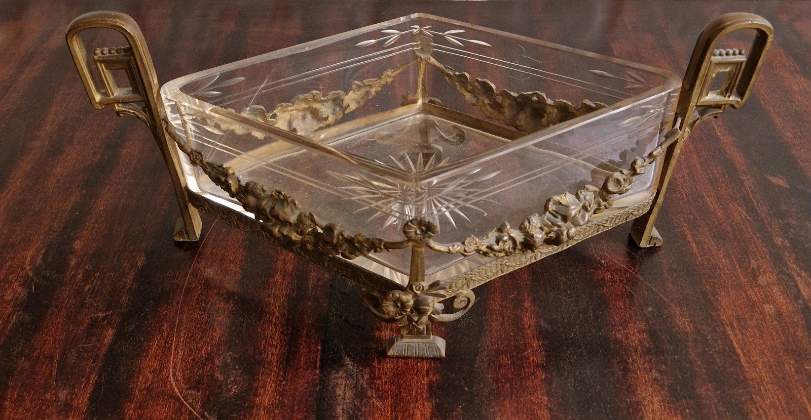 Antieke Franse jardinière met bronzen montuur, Ophalen of Verzenden