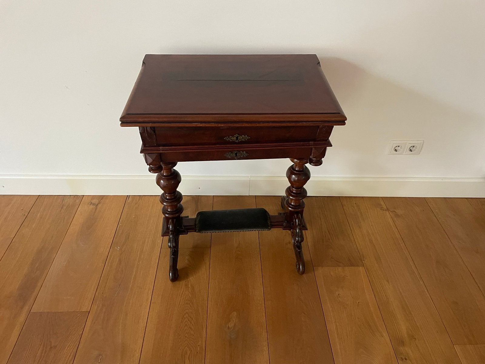 Antieke speeltafel/kaarttafel met inlegwerk, Antiek en Kunst, Ophalen