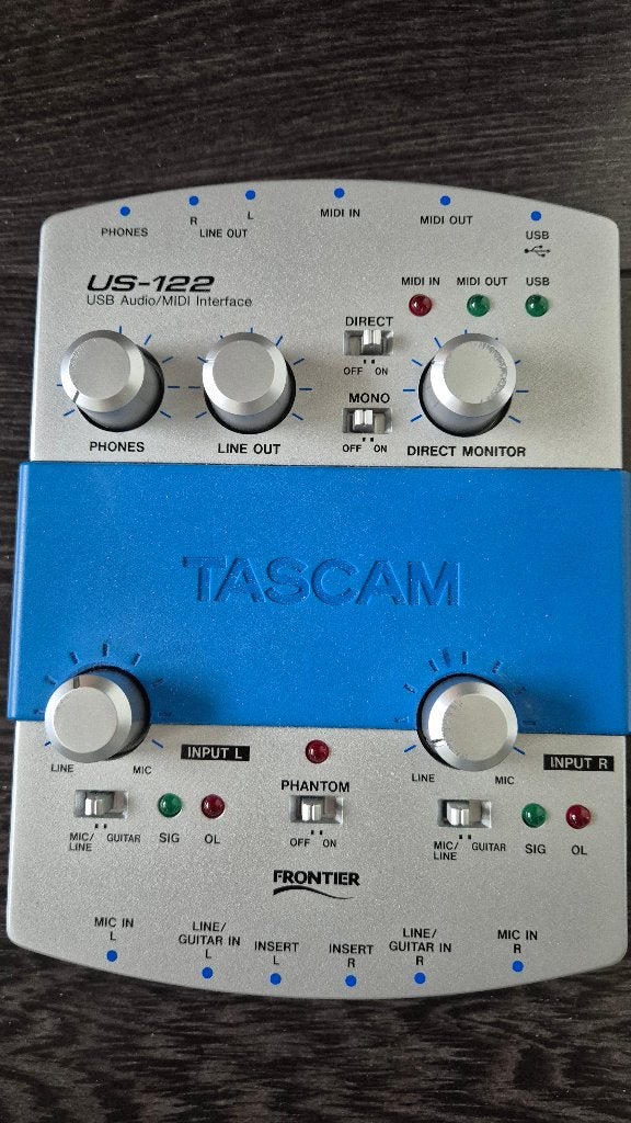 Tascam US-122 USB Audio/MIDI Interface, Muziek en Instrumenten, Mengpanelen, Gebruikt, Minder dan 5 kanalen, Microfooningang, Ophalen of Verzenden