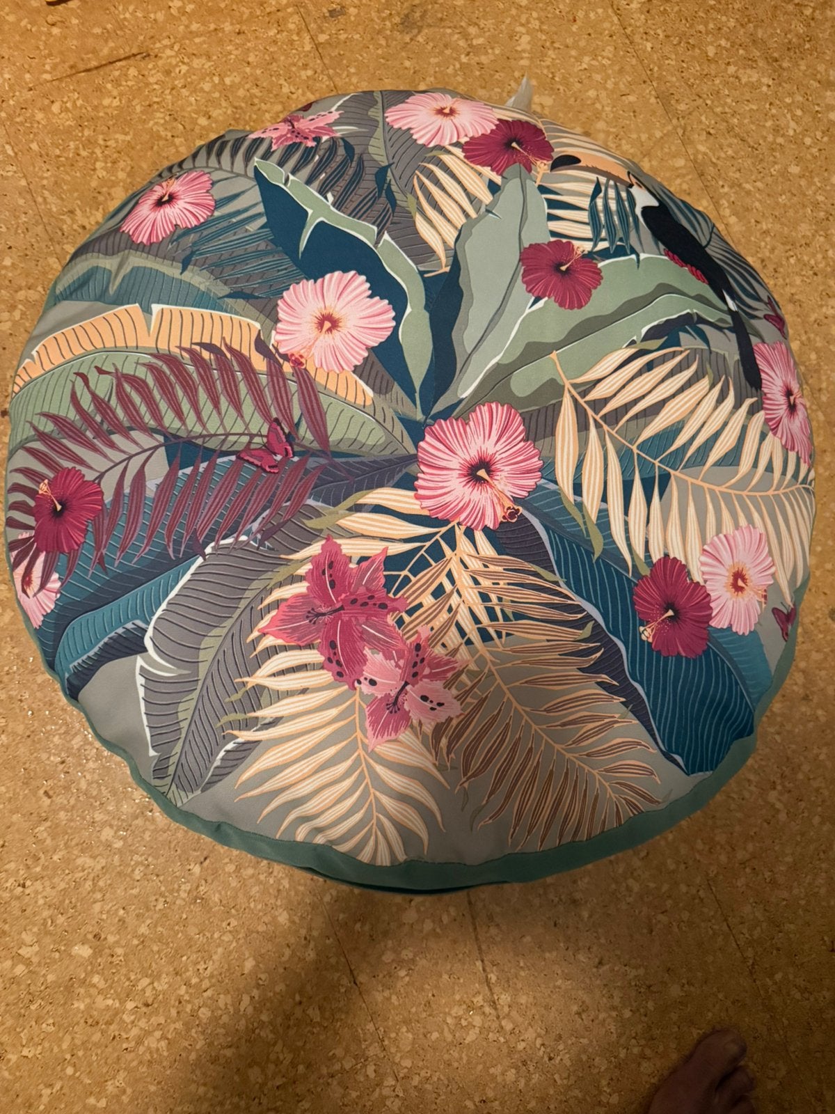 Nieuw rond kussen met bloemen print, Ophalen of Verzenden, Nieuw, Rond