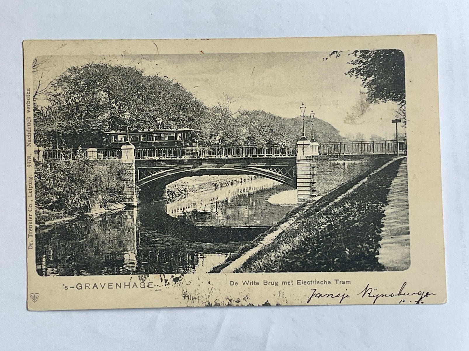 Den haag,wittebrug met de electr.tram, Ophalen of Verzenden, Voor 1920, Zuid-Holland