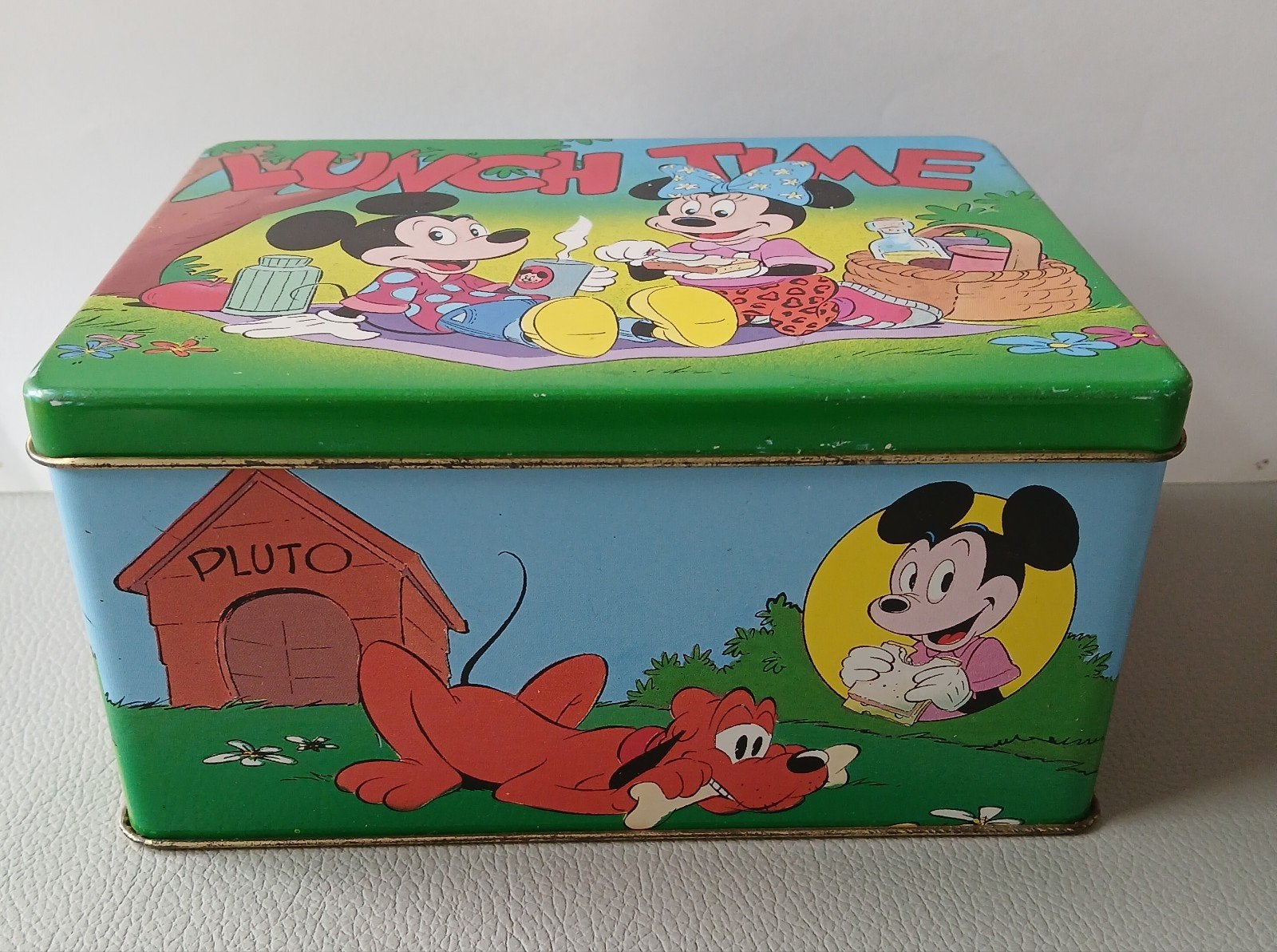 Vintage Disney Lunchbox Mickey Minnie Pluto Goofy, Ophalen of Verzenden, Mickey Mouse, Overige typen