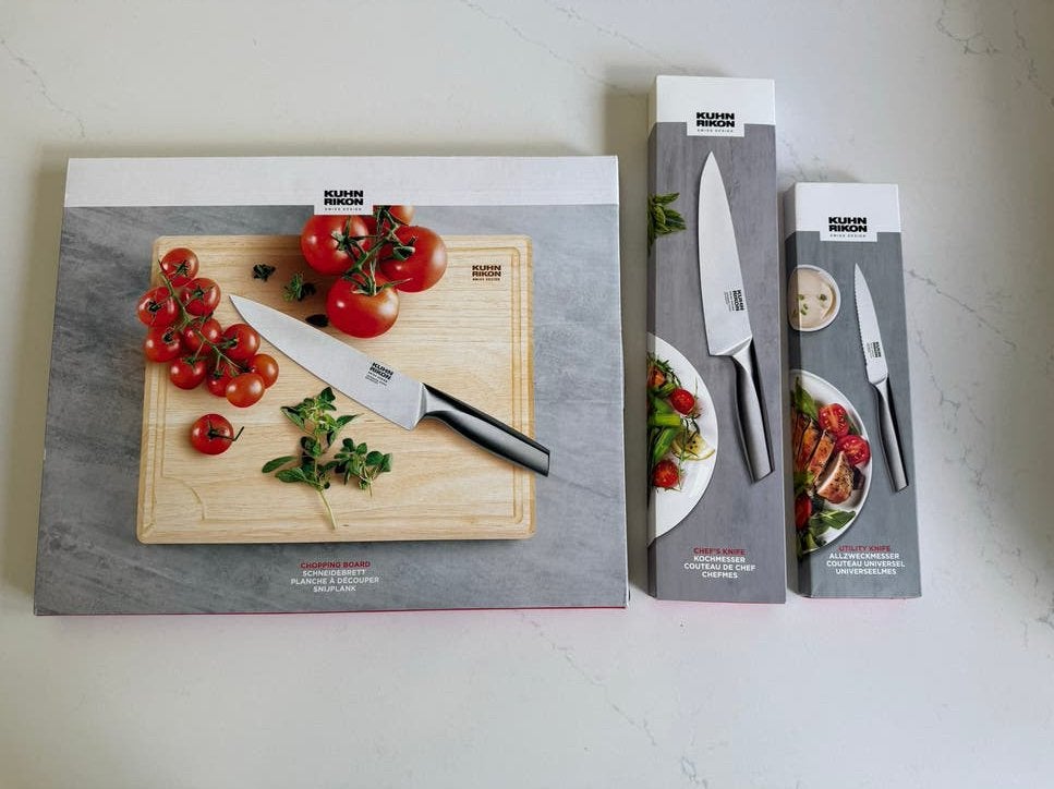 Kuhn Rikon Snijplank en Messen Set - Nieuw, Verzenden, Hout, Nieuw, Overige merken