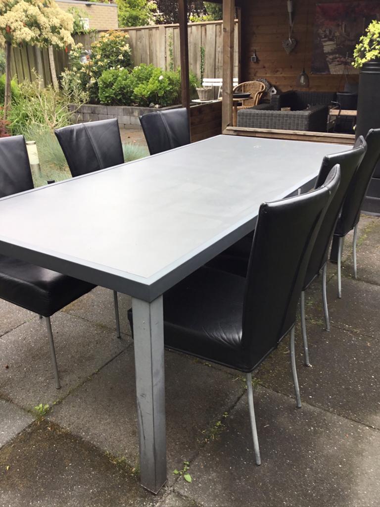 Eetkamerstoelen, Huis en Inrichting, Stoelen, Ophalen, Gebruikt, Zwart, Leer