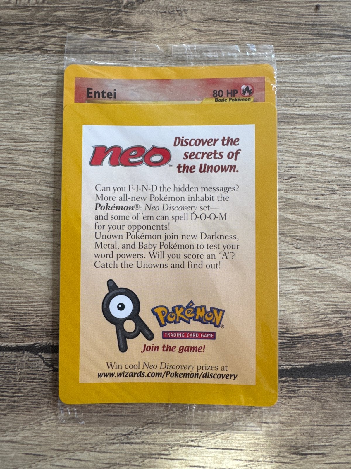 Entei Black Star Promo (Wizards #34) Sealed - Mint Conditie, Ophalen of Verzenden, Nieuw, Losse kaart