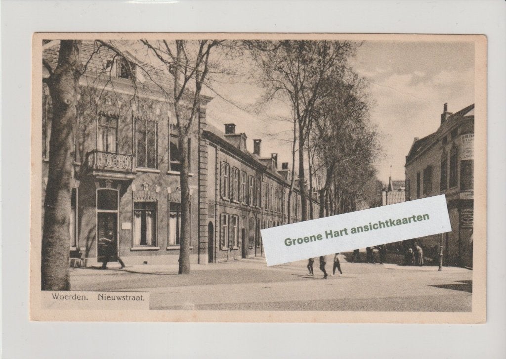 Woerden - Nieuwstraat * 260607-03, Ophalen of Verzenden, 1920 tot 1940, Gelopen, Utrecht