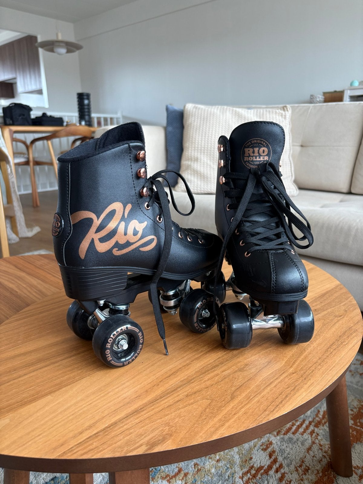 Rio Roller Script rolschaatsen - Zwart/Roségoud, Ophalen, Zo goed als nieuw, Dames