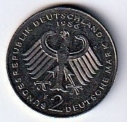 2  mark  1986  F  Duitsland. km. 149, Ophalen of Verzenden, Duitsland, Losse munt