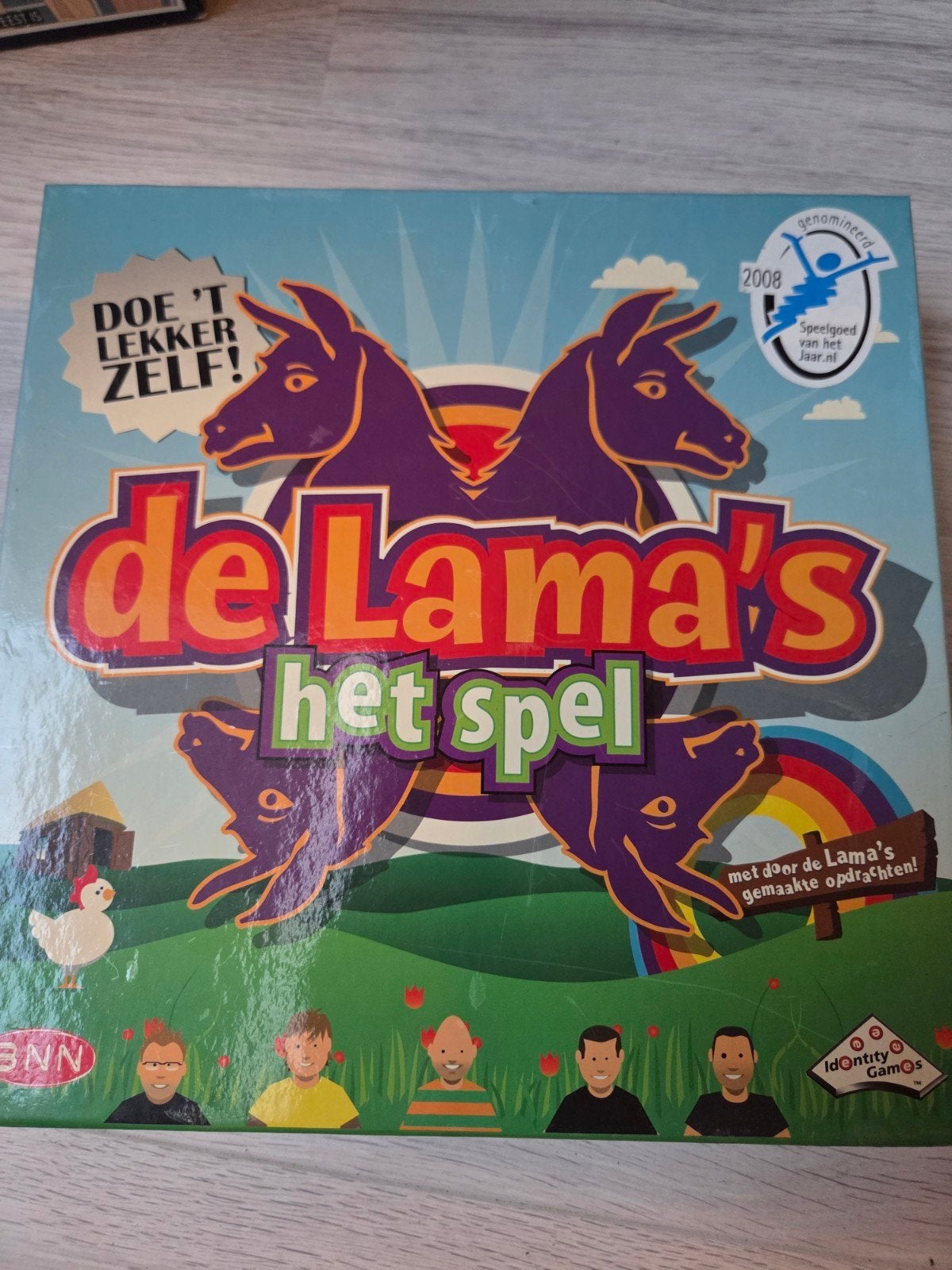 De Lama's Het Spel - Doe 't Lekker Zelf! Bordspel, Drie of vier spelers, Ophalen, Zo goed als nieuw, BNN / IdQntity GamQs