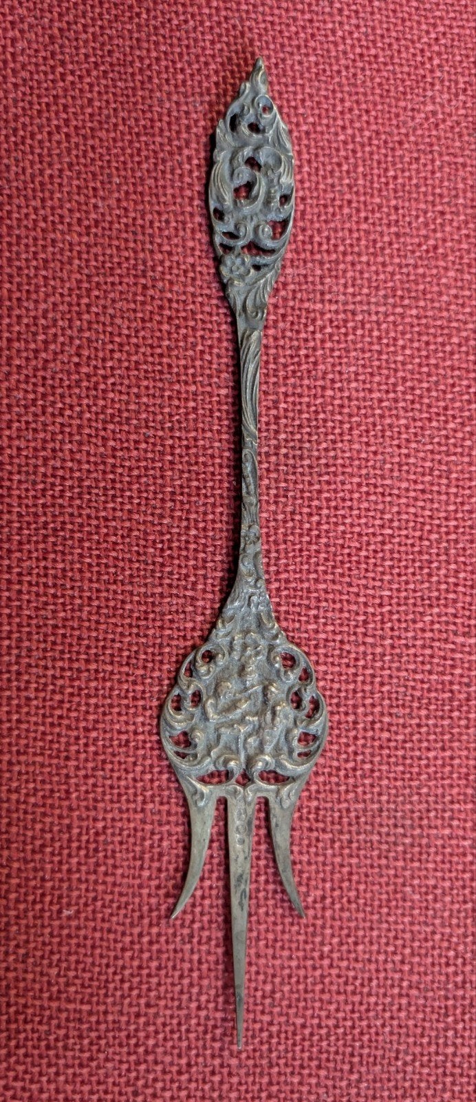 Antieke zilveren cakevork / broodvork Oud Hollandsch 1919, Antiek en Kunst, Ophalen of Verzenden