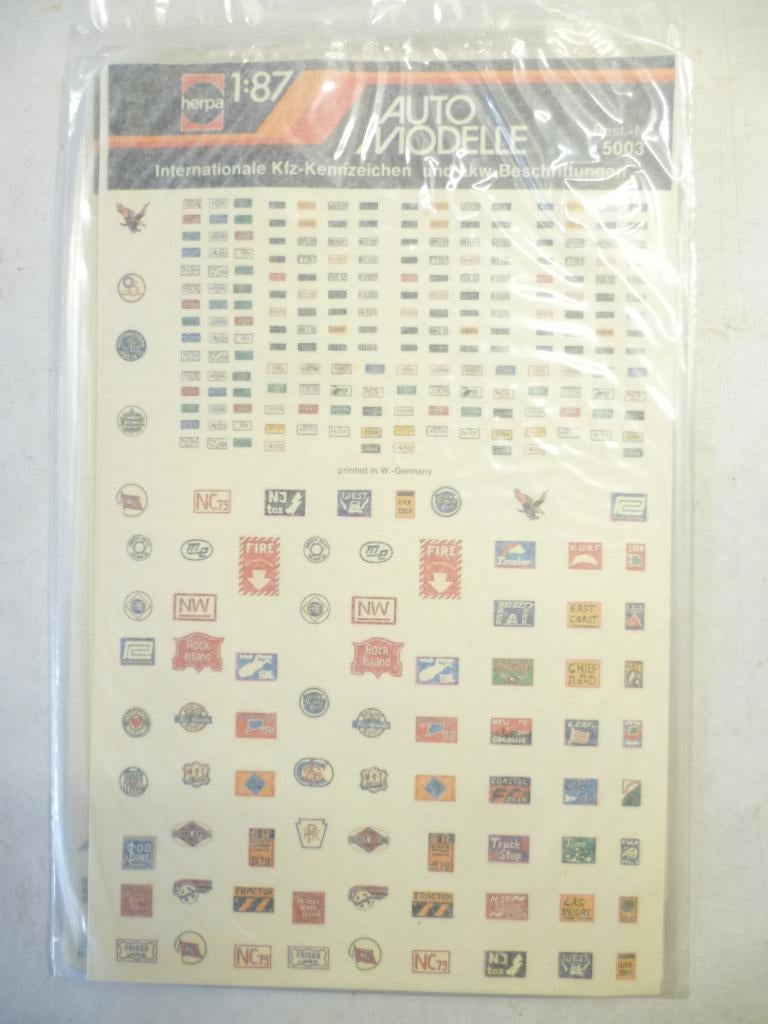 Herpa nr 5003 Internationale Kentekens en Opschriften nieuw., Hobby en Vrije tijd, Modelauto's | 1:87, Ophalen of Verzenden, Nieuw