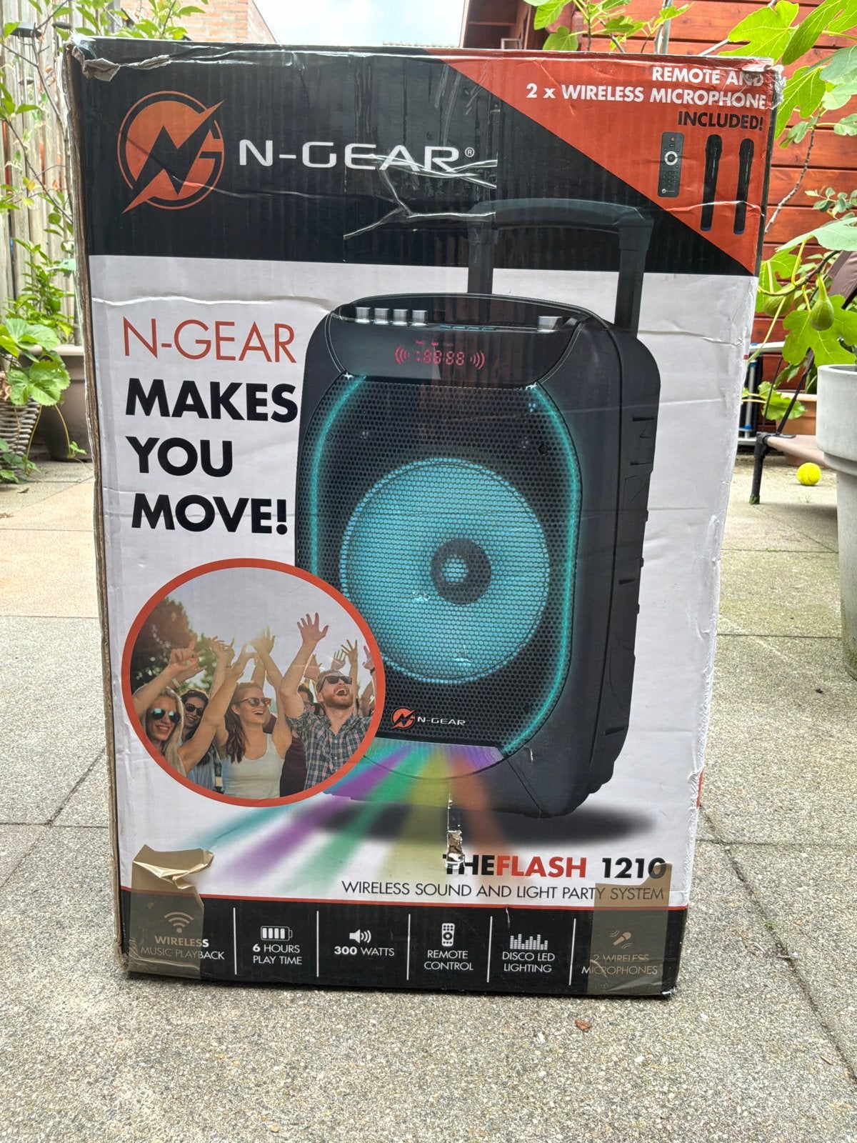 N-GEAR The Flash 1210 Party Systeem, Nieuwe Batterij+dvd’s, Ophalen, Gebruikt, Complete set