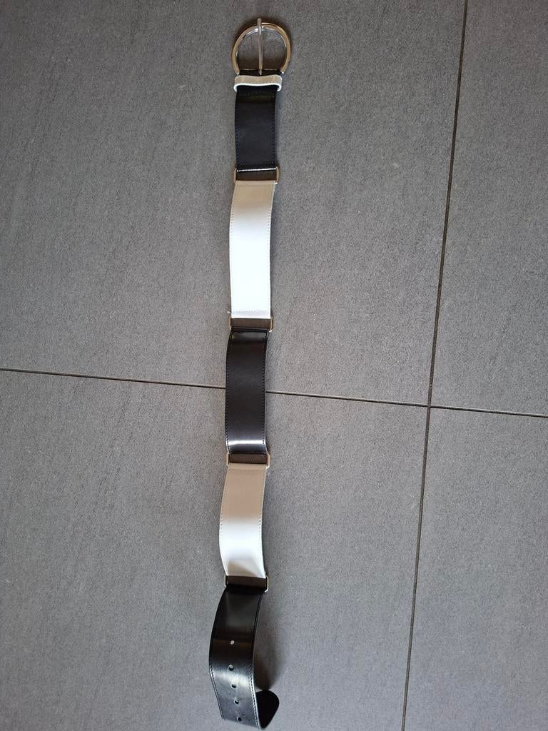 Caroline biss leren ceintuur zwart/ wit, Ophalen of Verzenden, Zo goed als nieuw, Zwart, 90 tot 100 cm