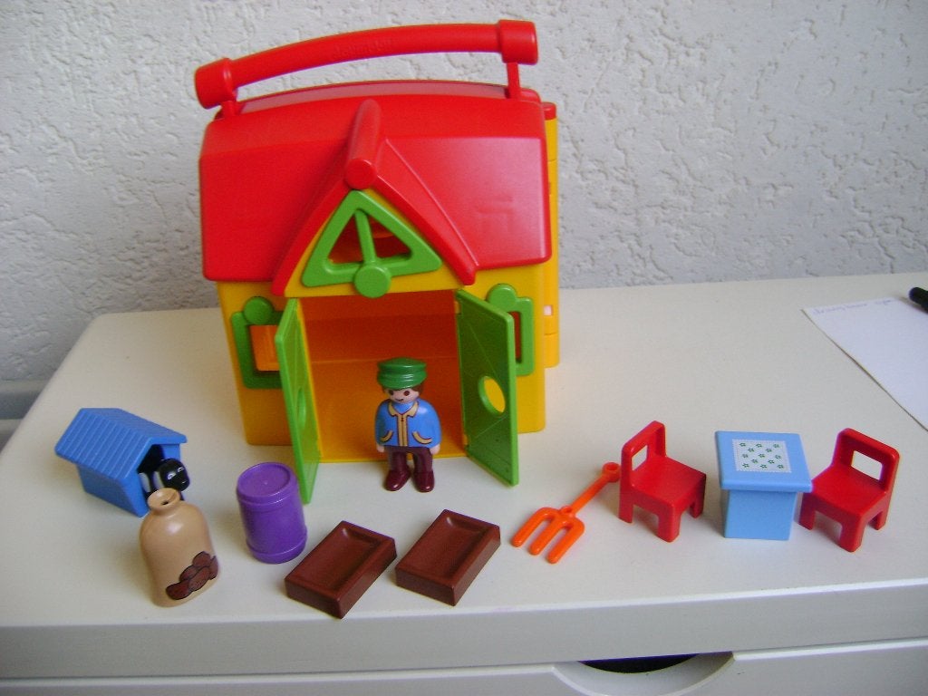 playmobielboerderij openklapbaar 35lx18h dicht 17l draagbaar, Ophalen of Verzenden, Zo goed als nieuw, Complete set, Gebouw