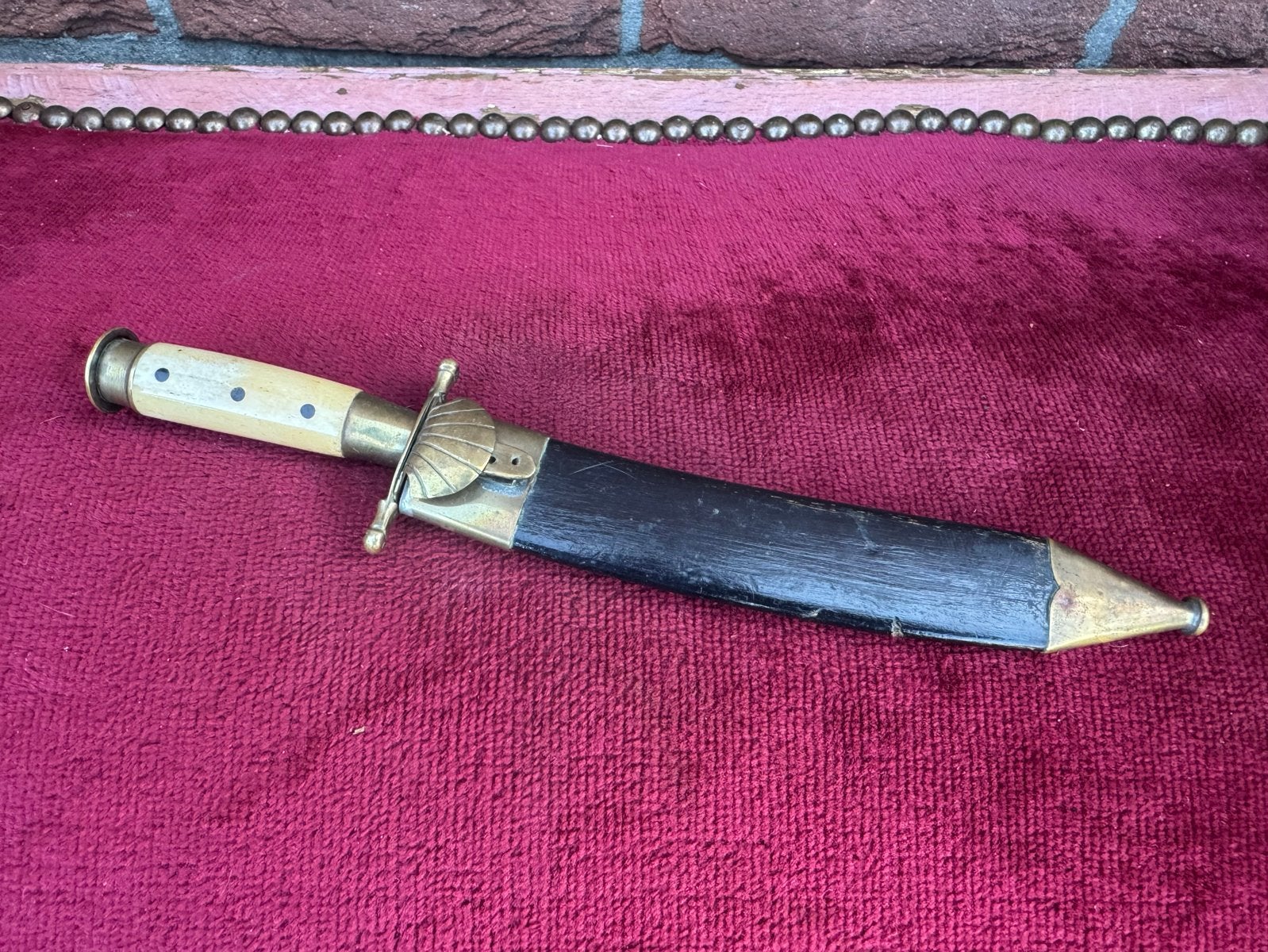 KNIL Tsiekiroe Dolk - West Java, ca. 1880-1900-kris-no keris, Ophalen of Verzenden, Landmacht, Azië, Mes of Dolk
