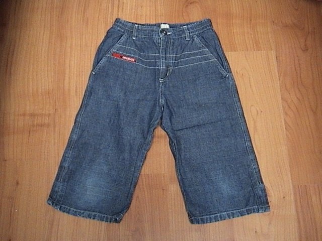 MINIMAN blauwe korte spijkerbroek / broek maat 134 jongen, Broek, Gebruikt, MINIMAN, Ophalen of Verzenden